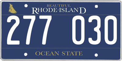 RI license plate 277030