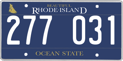 RI license plate 277031