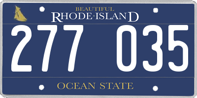 RI license plate 277035
