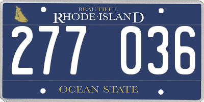 RI license plate 277036