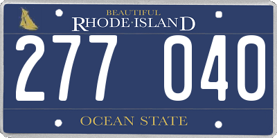 RI license plate 277040