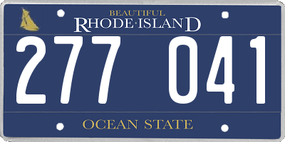 RI license plate 277041