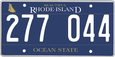 RI license plate 277044