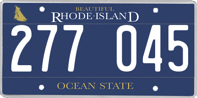 RI license plate 277045