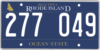RI license plate 277049