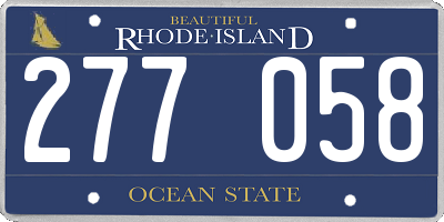 RI license plate 277058