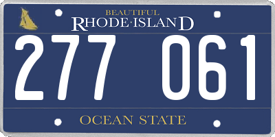 RI license plate 277061