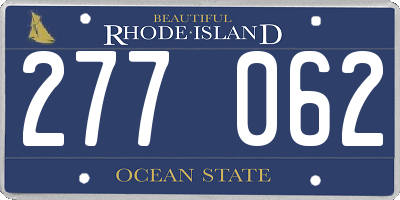 RI license plate 277062