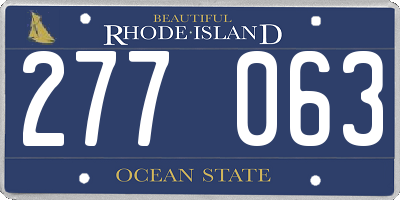 RI license plate 277063
