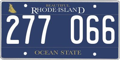 RI license plate 277066