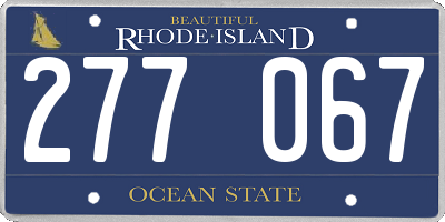 RI license plate 277067