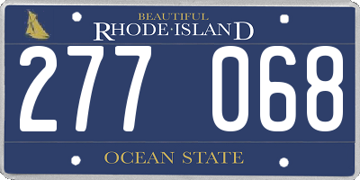 RI license plate 277068