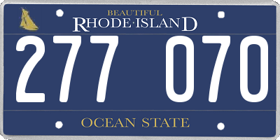 RI license plate 277070