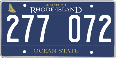 RI license plate 277072