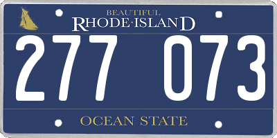 RI license plate 277073