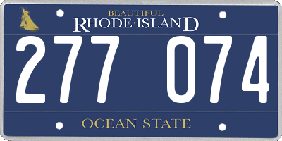 RI license plate 277074