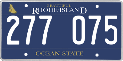 RI license plate 277075