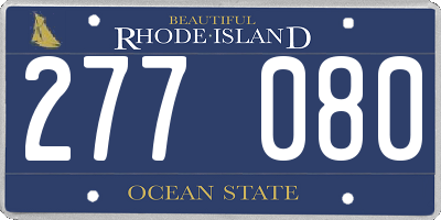 RI license plate 277080