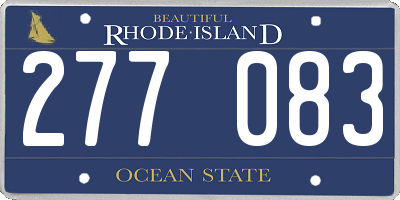 RI license plate 277083