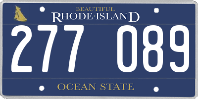RI license plate 277089