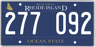 RI license plate 277092