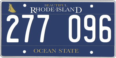 RI license plate 277096