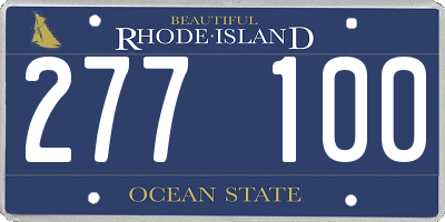 RI license plate 277100