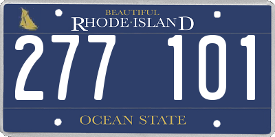 RI license plate 277101