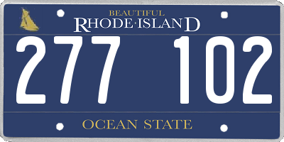 RI license plate 277102