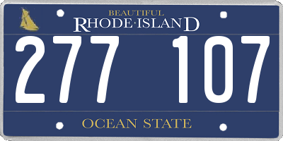 RI license plate 277107