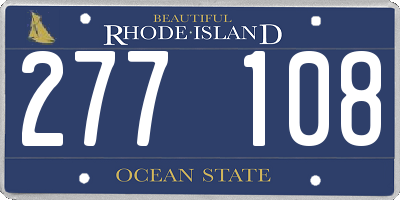 RI license plate 277108