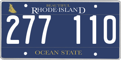 RI license plate 277110