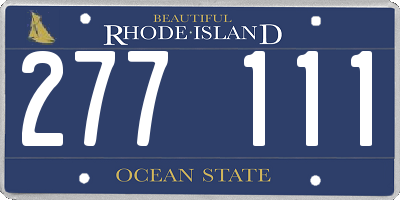 RI license plate 277111