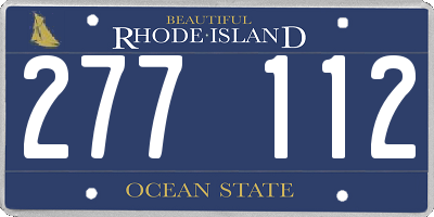 RI license plate 277112