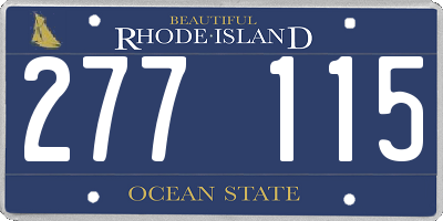 RI license plate 277115