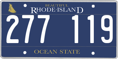 RI license plate 277119