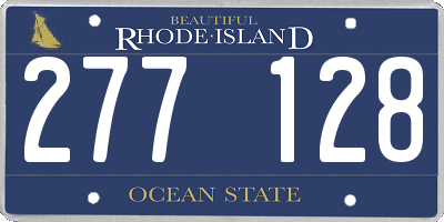 RI license plate 277128