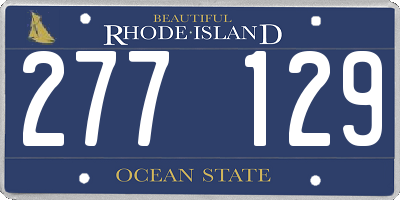 RI license plate 277129