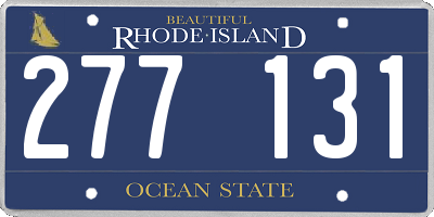 RI license plate 277131