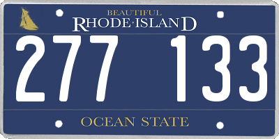 RI license plate 277133