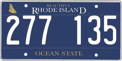 RI license plate 277135
