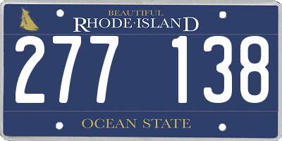 RI license plate 277138
