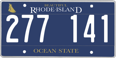 RI license plate 277141