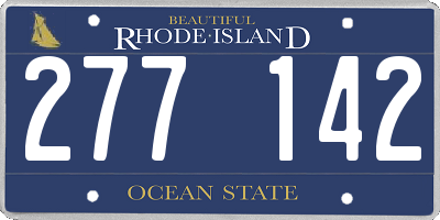 RI license plate 277142