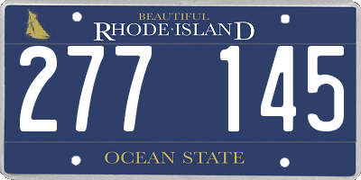 RI license plate 277145