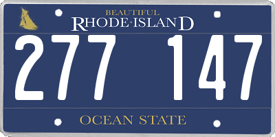 RI license plate 277147