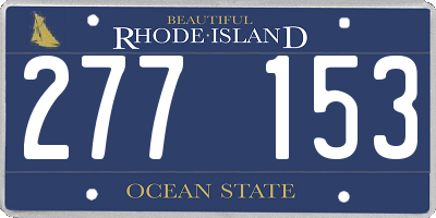 RI license plate 277153