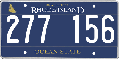 RI license plate 277156