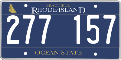 RI license plate 277157