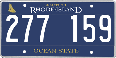 RI license plate 277159